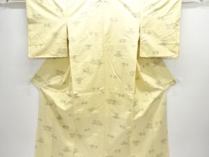 未使用品　抽象花模様織出し手織り節紬着物